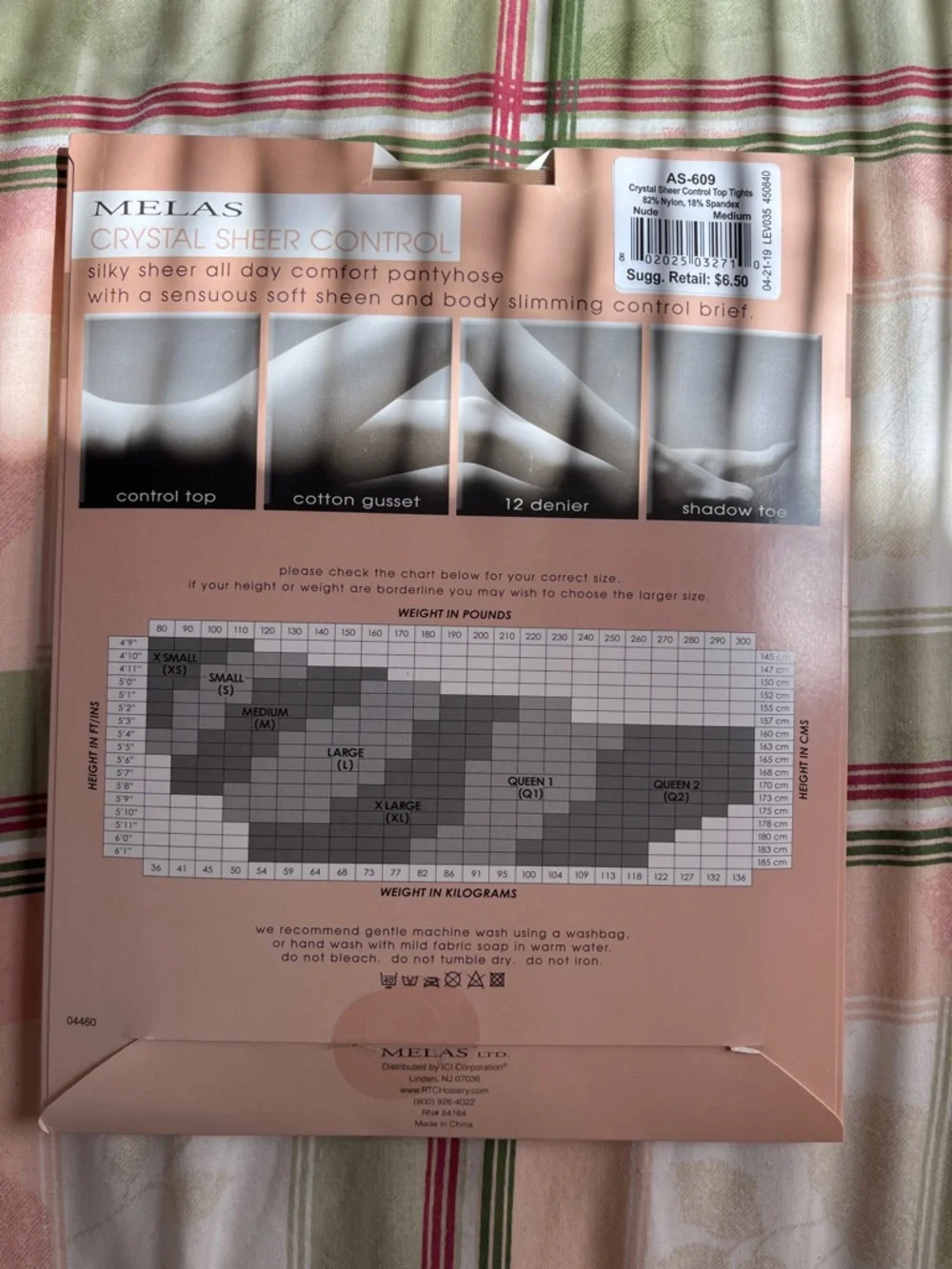 Melas Crystal Sheer Control Pantyhose - Nude (Medium)